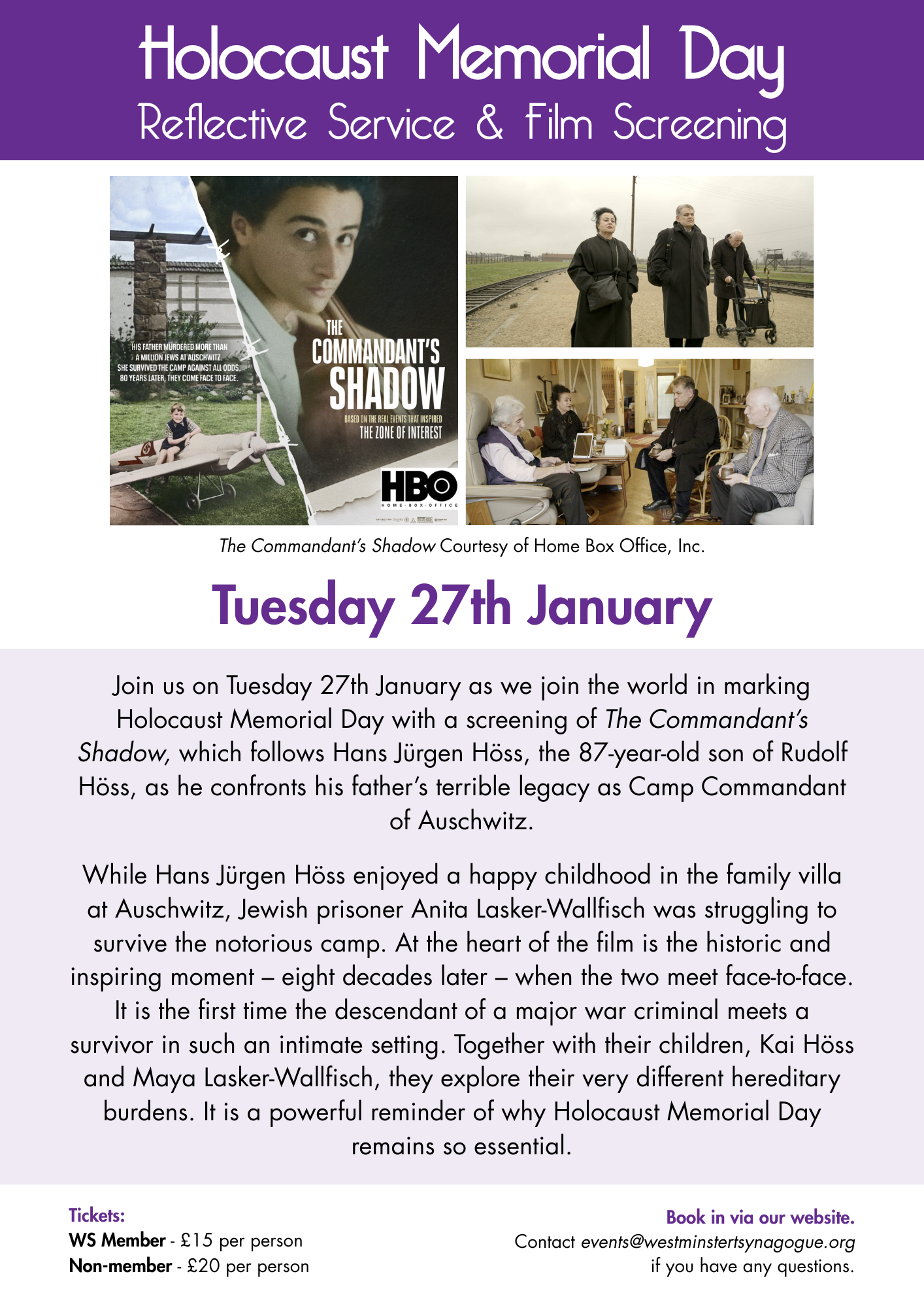 Westminster Synagogue - Film Screening - HMD 2026