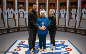 Brighton & Hove FC's Glenn Murray with Joan Salter.