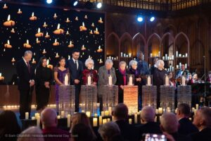 HMD ceremony at the Guildhall, London. Survivors light candles.