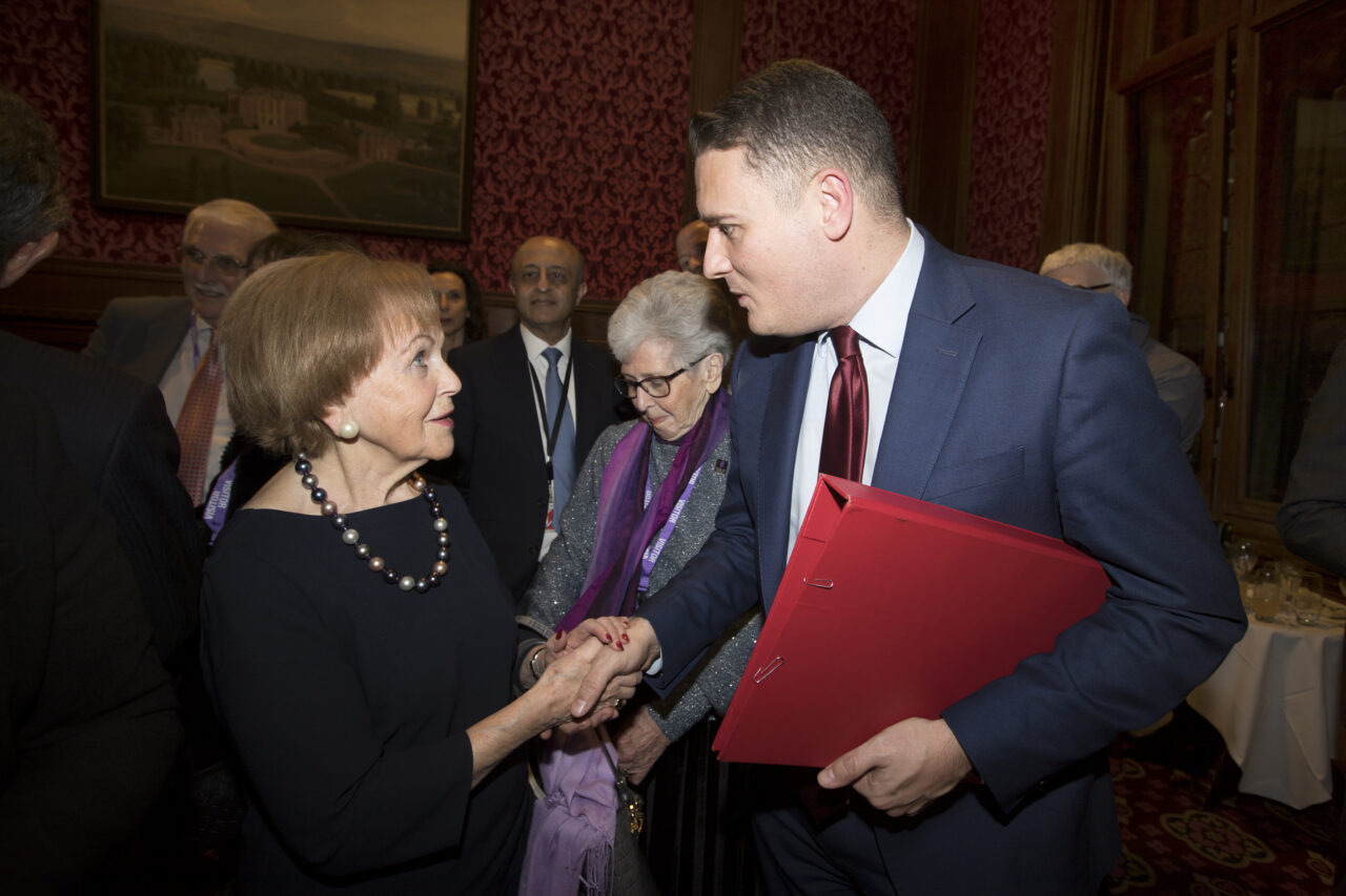 Secretary of State Rt Hon Wes Streeting MP with Holocaust survivor Mala Tribich MBE